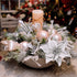 Winlyn 24 Set Christmas Silver Glitter Poinsettia Flower Picks Christmas Tree Ornaments for White Silver Christmas Tree Wreaths Garland Holiday Se...