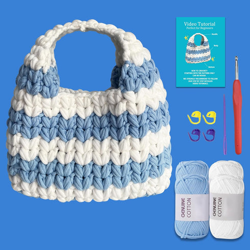 Kitcroet Crochet Kit for Beginners Crochet Bag Kit for Adults with Step by Step Video Tutorials DIY Crochet Starter Knitting Supplies, Hangbag...