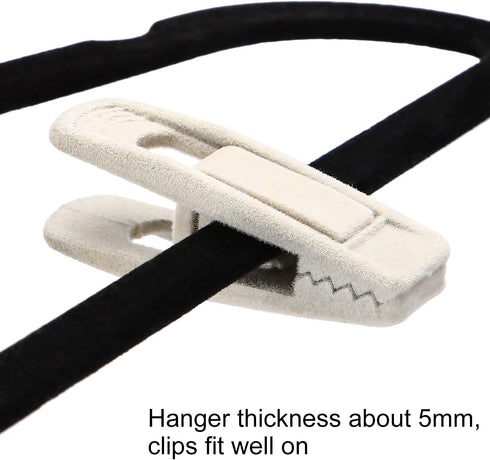 Velvet Hangers Clips, 20 Pack Ivory Pants Hanger Velvet Clips, Strong Hanger Clips Perfect for Thin Felt Hangers...