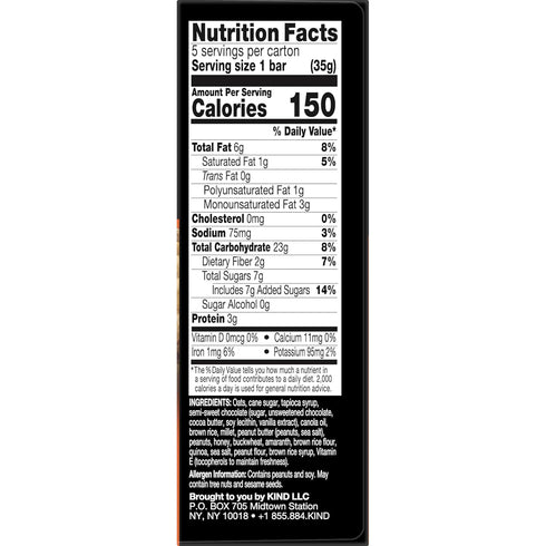 KIND Healthy Grains Bars, Peanut Butter Dark Chocolate, Non GMO, Gluten Free, 1.2 oz, 5 Count...