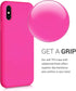 kwmobile Case Compatible with Apple iPhone Xs Case - Slim Protective TPU Silicone Phone Cover - Neon Pink...