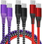 IDISON Corlorful USB C to USB C Cable 60W(3A), Nylon Braided USB C Charger Cable Fast Charging for iPhone 15 Pro Max Plus/Samsung S23, Switch, Pad...