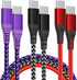 IDISON Corlorful USB C to USB C Cable 60W(3A), Nylon Braided USB C Charger Cable Fast Charging for iPhone 15 Pro Max Plus/Samsung S23, Switch, Pad...