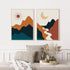Bankrenart Boho Wall Art Mid Century Abstract Sun and Moon Reiver Landscape Mountain Boho Decor Unframed Canvas Print Wall Art Minimalist Artwork ...