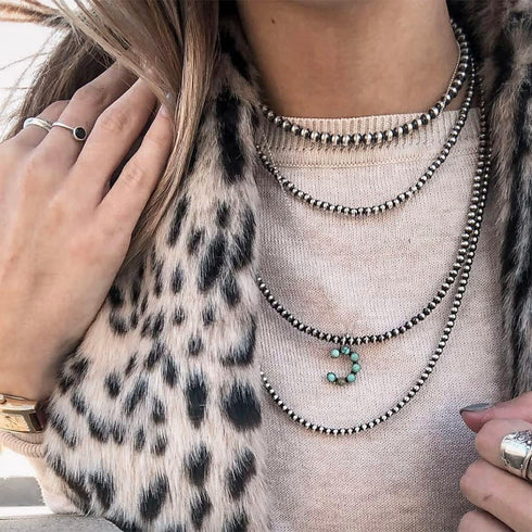 Navajo Pearl Necklace Western Seed Bead Choker Necklace Western Necklaces for Women Girls Cowgirls 6PCS...