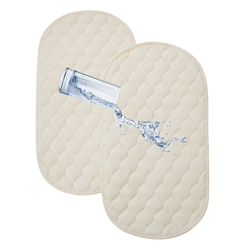 TL Care 2 Pack Waterproof Quilted Playard Changing Table Protector Pads Made with Organic Cotton Top Layer, 23" x 12"...