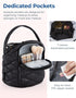 BAGSMART Barrel Drawstring Makeup Bag, Travel Toiletry Bag, Large Cosmetic Bag, Portable Make Up Bags for Women Toiletries Accessories Brush, Blac...