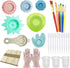 Allazone 37 PCS Acrylic Pouring Art Supplies Kit Acrylic Pouring Strainers Set, 7 PCS Plastic Silicone Paint Pouring Strainers Painting Tools Kits...