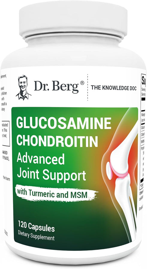 Dr. Berg Glucosamine Chondroitin MSM Turmeric & Boswellia - Advanced Joint Support Supplement with Glucosamine Sulfate 1500mg Capsules - includes ...