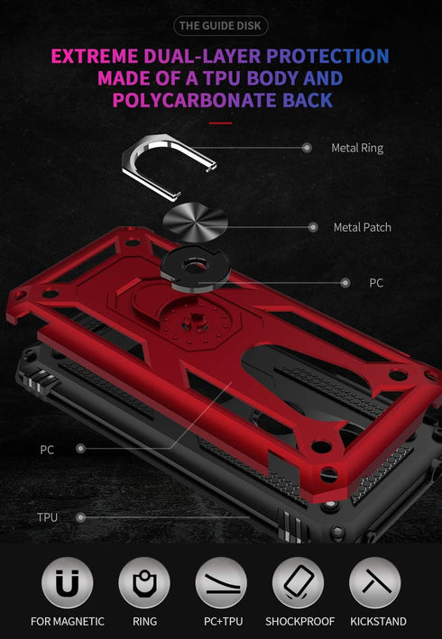 Military Grade Drop Impact for Motorola Moto E5 Case Moto G6 Play 5.7 Inch Metal Rotating Ring Kickstand Holder Magnetic Car Mount Armor Heavy Dut...