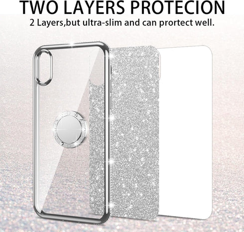 nancheng for Samsung Galaxy A51 5G Case(Not 4G), Phone Case for Galaxy A51 5G 6.5" Girls Women Glitter Cute Soft TPU Cover with Ring Kickstand Str...