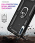 TJS Compatible with Samsung Galaxy A50 2019 Case, with Tempered Glass Screen Protector Metal Ring Magnetic Support Kickstand Heavy Duty Drop Prote...