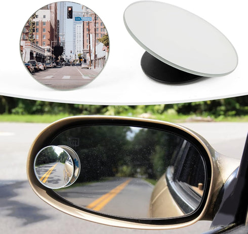 Blind Spot Mirror - PSLER 2" Round Frameless Convex Car Side Mirror, 360° Wide Angle Side View Mirror Accessories with Self Adhesive Back for Car ...