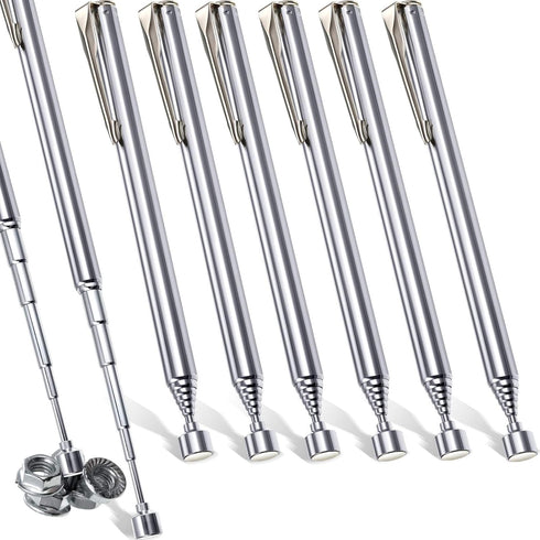 Patelai Telescoping Magnetic Grabbers Magnetic Pick-Up Tool with Pocket Clip Telescopic Retrieving Magnet for Screws Nuts Pins, 25 Inch (Silver,8 ...