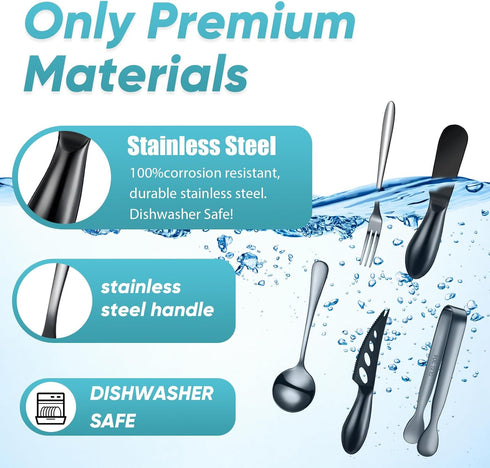 Charcuterie Board Accessories Cheese Spreader Knife Set Cheese Butter Knife Stainless Steel Mini Serving Tongs Spoons Appetizer Forks for Pastry C...