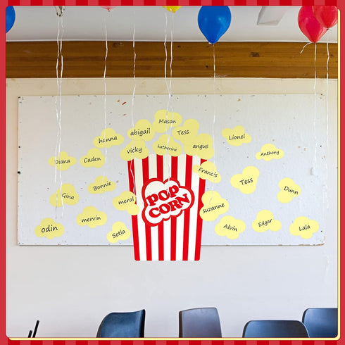 25 Pcs Various Popcorn Stickers Bulletin Board Self Stick Popcorn Accents Adhesive Fake Popcorn Decorations for Kids Teacher Classroom Blackboard ...