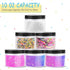 Opret 12 Pack 10oz Empty Slime Containers, Large Plastic Slime Jars with Lids and Labels Clear Storage Organizers for Slime Making, Food and Beaut...