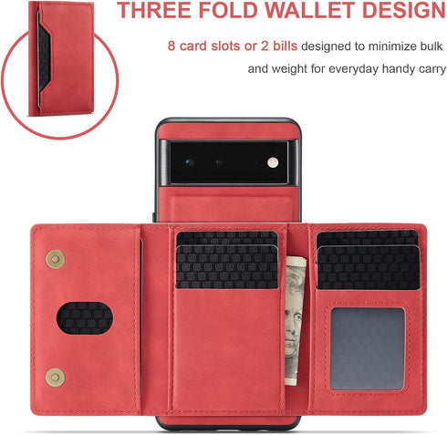 Asuwish Phone Case for Google Pixel 6 Wallet Cover with Tempered Glass Screen Protector and Credit Card Holder Stand Leather Cell Accessories Pixe...