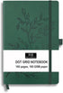 RICCO BELLO Hardcover Dot Grid Bullet Style Journal Notebook, Lay Flat Design, 5.7 x 8.4 inches, Thick 160 gsm Paper, 160 pages (Green Leaves)...