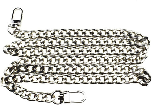 HAHIYO Purse Chain Strap Length 55.1 inches Bright Silver for Shoulder Cross Body Sling Purse Handbag Clutch Replacement Strap Comfortable Flat 0....