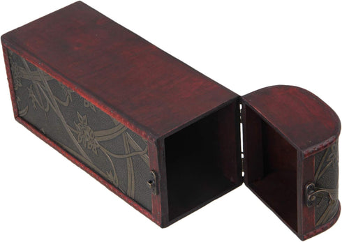 BQLZR Natural Wooden Vintage Wine Bottle Box for 1 Bottle Gift Set Daffodil Pattern Rectangular Cylinder With Handle...