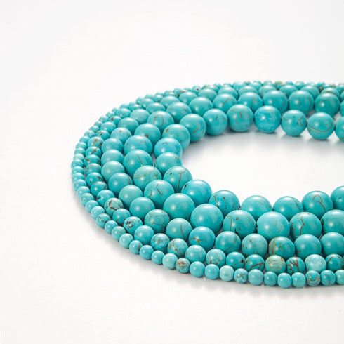 100Pcs Natural Stone Beads 8mm Turquoise Round Gemstone Loose Beads with Elastic Bracelet String for Bracelets Necklace Jewelry Making...
