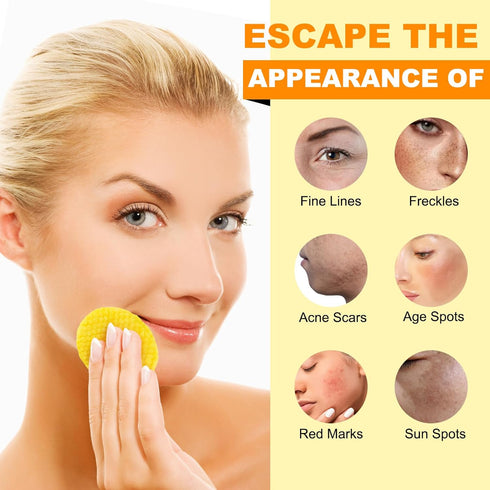 Kojic Acid Turmeric Cleansing Pads, Turmeric Cleansing Exfoliating Pads for Dark Spots, Turmeric Cleansing Pads For Face, Balance Skin Oil And Wat...
