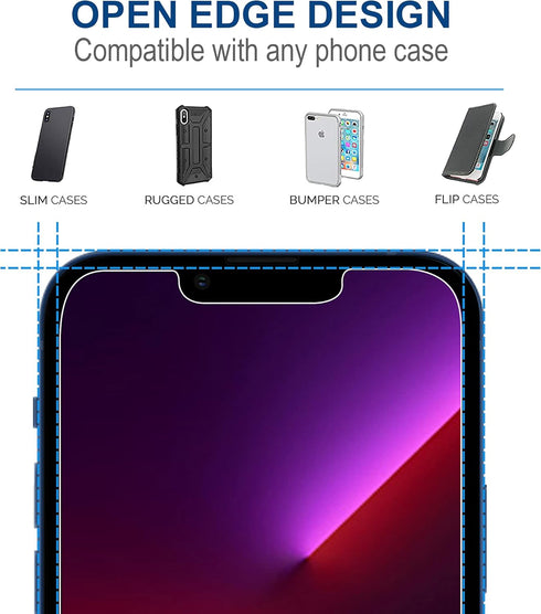 Arae Screen Protector for iPhone 14/iPhone 13/iPhone 13 Pro, HD Tempered Glass Anti Scratch Work with Most Case, 6.1 inch, 3 Pack...