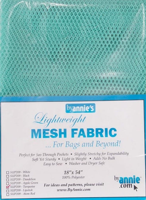 By Annie Mesh Fabric Lightweight 18"x 54" Turquoise, 18" by 54"...