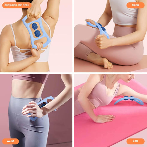 Neck Massager Back Massager, Trigger Point Roller Massager for Yoga Shaping Fitness, Ergonomic Handle Design, Pain Relief Massager for Deep Tissue...