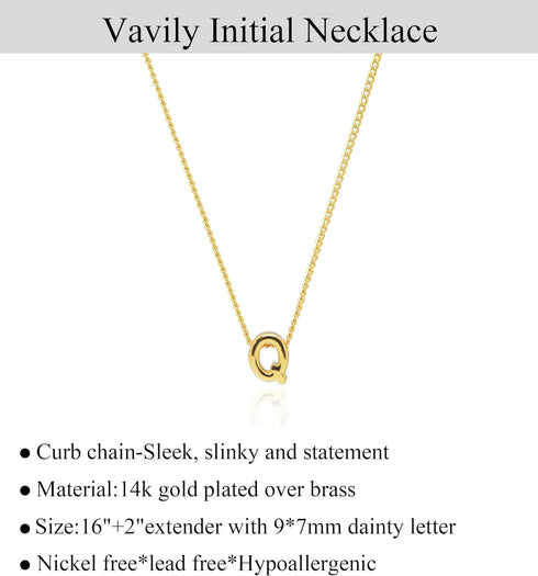 Small Letter Necklace,Dainty Gold Initial Necklaces 14K Gold Plated Personalized Tiny Initial Pendant Necklace Cute Letter Name Choker Necklaces f...