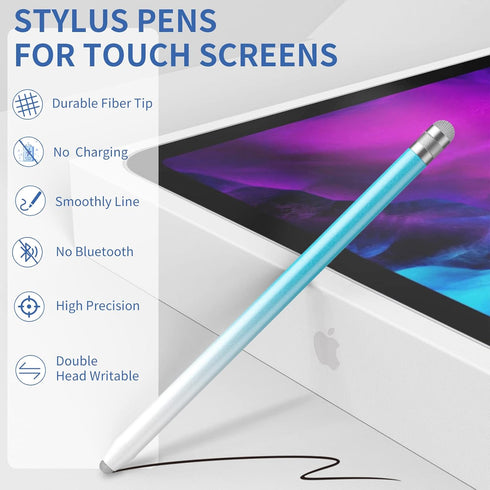 Stylus Pens for Touch Screens, 4PCS Stylus Pen for iPad with Precision Double Fiber Tips, Compatible with Apple iPad/iPhone/Android/Tablets and Ot...