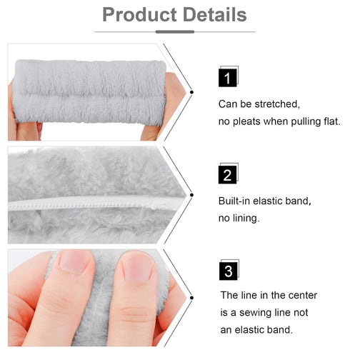 VELSCRUN 6 Pack Spa Headband, Makeup Headband, Face Wash Headband, Skincare Headbands, Grey Sponge Hair Band Bow Tie Spa Headband for Washing Face...