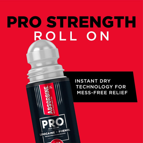 Absorbine Jr. PRO No-Mess Lidocaine Roll On, Maximum Strength Numbing Pain Relief with Phenol for Fast-Acting Relief of Nerve Pain, Muscle Aches, ...