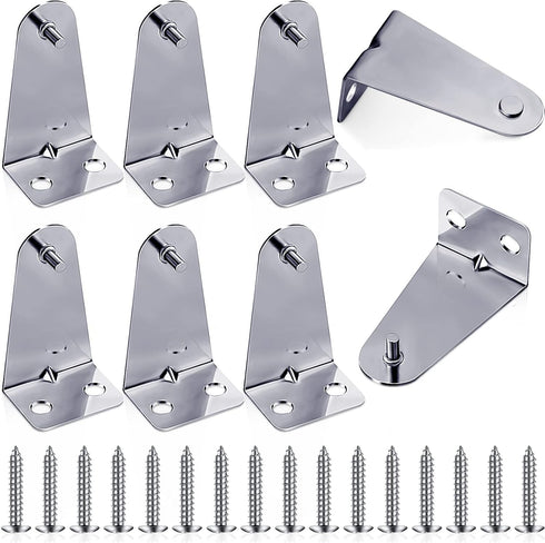 Set of 8 Metal Hold Down Brackets Silver Blinds Brackets Blind Holder Replacements Horizontal Blind Brackets with Screws for Horizontal Blinds Sha...