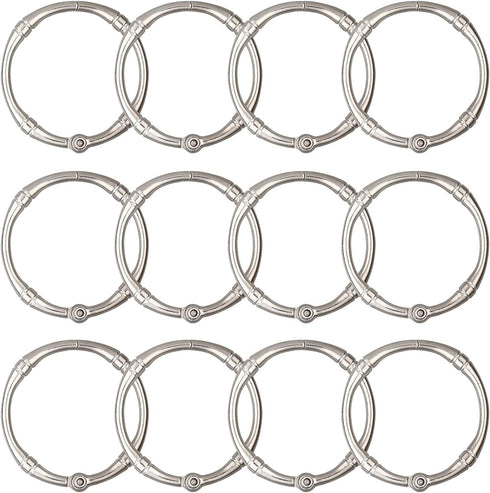 Shower Curtain Hooks, Rustproof Decorative Shower Curtain Rings Metal Round Shower Hooks for Bathroom Shower Rod, 12 Pack (Nickel)...