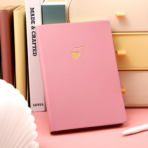 CAGIE Cute Diary Journal for Women and Girls A5 Lined Journals for Writing with Heart-Shaped Soft Cover Journal with 256 Gold Edged Pages, 5.9 × 8...