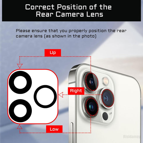for iPhone 12 Pro OEM Rear Camera Lens Replacement with Dual-Sided Adhesive for iPhone 12PRO Back Camera Glass Lens with Fix Tool Repair Kit Tweez...