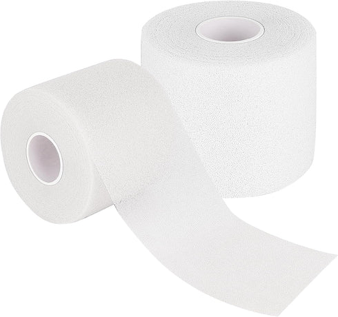 NAICHA 2 Rolls Athletic Tape 65.6 ft Per Roll Athletic Sports Foam Tape White Pre Wrap Tape for Strains and Sprains No Sticky Residue for Tennis, ...