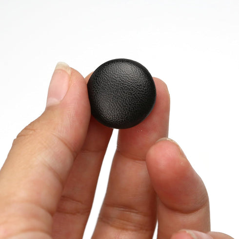 10Pcs 20mm Faux Leather Covered Round Buttons Upholstery Knitting DIY Handcraft Decoration Crafts (Black)...