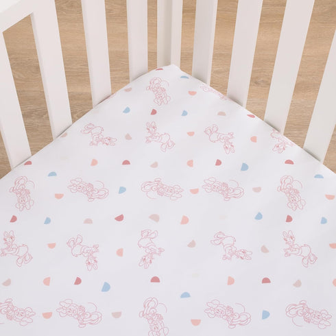 Disney Minnie Mouse White, Light Blue, and Peach with Daisy Duck Super Soft Nursery Fitted Crib Sheet...