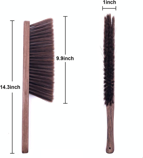 Hand Broom Cleaning Brushes-Soft Bristles Dusting Brush for Cleaning Car/Bed/Couch/Draft/Garden/Furniture/Clothes,Wooden Handle...