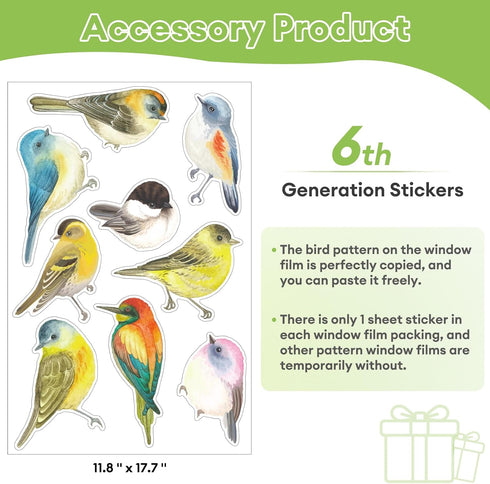 DKTIE Window Privacy Cling Film with Installation Tools, Stained Glass Opaque Non-Adhesive Frosted Bird Coverings Removable for Bathroom Shower Do...