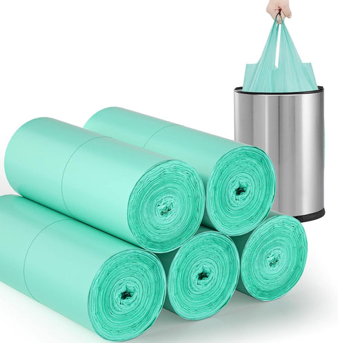 AYOTEE Small Trash Bags with Handles,100 Counts Small Biodegradable Trash Bags 4 Gallon Trash Bags, Unscented Strong Small Garbage Bags 15 Liter W...