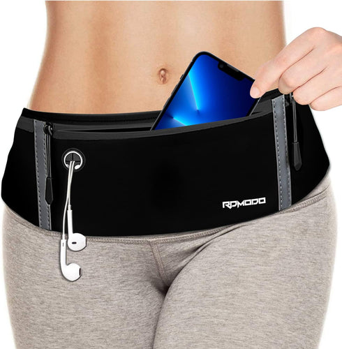 Running Belt Women Men, Fanny Pack Waist Bag, Phone Holder for Running Workout Plus Size Waterproof Adjustable Belt Bag for iPhone 15 14 13 12 11 ...