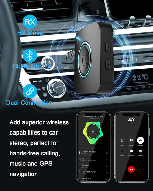 Bluetooth Transmitter Receiver, LAICOMEIN 2-in-1 V5.0 Bluetooth Adapter, Wireless Transmitter for TV PC MP3 Gym Airplane, Bluetooth Receiver for S...