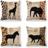 VENUSL Set of 4,African Animals,Giraffe,Elephant,Horse,Leopard with Zebra Pattern & Leopard Pattern Decorative Throw Pillow Covers,One-Side Printe...