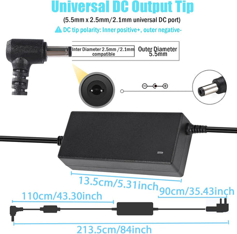 36V 4A 144W Power Supply Adapter 100-240V AC to DC 36 Volt 4Amp Power Adapter 5.5mm x 2.5mm/2.1mm DC Output Jack 36V Volt AC Power Supply for LED ...