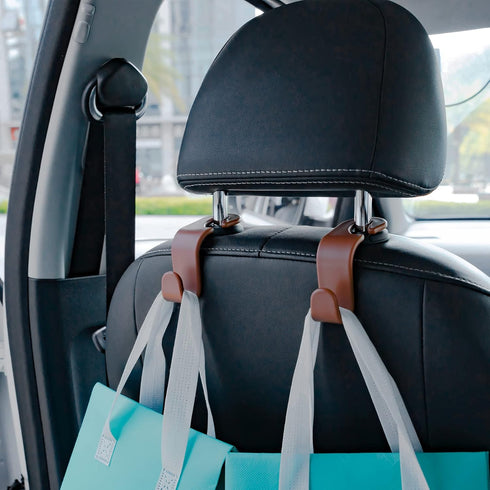 Car Seat Headrest Hook, Car Headrest Hidden Hook, 4 Pack Universal Auto Car Back Seat Hook Organizer for Purse Coat, Car Interior Accessories (Bro...