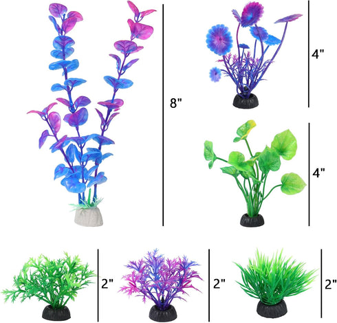 AQUANEAT Fish Tank Accessories,Fish Tank Plants, Aquarium Decorations Green Plants, 10pcs Purple Fish Tank Decorations...